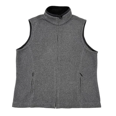 Eddie Bauer Vest Mens Medium Gray Fleece Full Zip Sleeveless Jacket Casual - Image 1 of 4