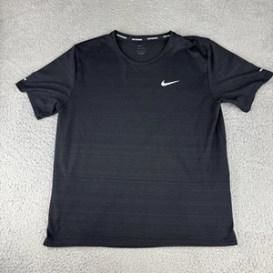 Nike Men's Dri-FIT Miler Size Medium Running T-Shirt CU5992-010 Black - Picture 1 of 9