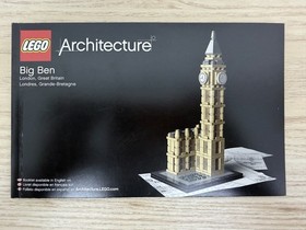 LEGO Manual Only  Architecture Big Ben (21013) Instruction No Bricks London