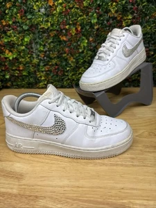 Nike Air Force 1 07 Custom Rhinestone Casual Shoes Sneakers 315115-112 Women 8.5 - Picture 1 of 11