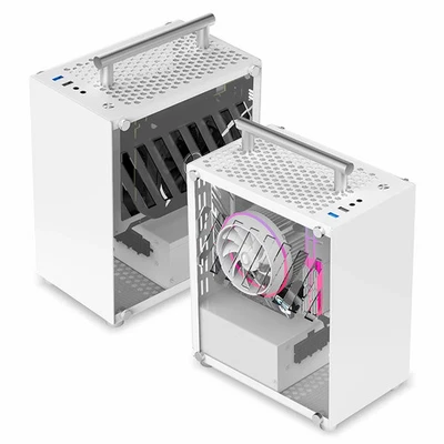 Mini ITX Case 7L Acrylic Or Mesh Side Panel and Portable Handle Support SFX PSU - Image 1 of 4