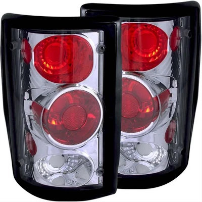 Anzo Euro-Style Taillights Red/Clear Lens Chrome 1995-2002 Ford E-150 Econoline - Image 1 of 3