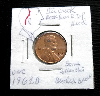 1962-D Lincoln 1C cent, BU cracked head - Image 1 of 3