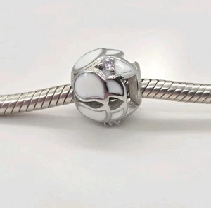 🩷 White Lotus Blossom Flower Bead Charm Genuine S925 Sterling Silver 🩷  - Picture 1 of 9