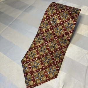 Robert Talbott Silk Print Tie Best Of Class Nordstrom Crosses Red Gold 58” - Picture 1 of 4