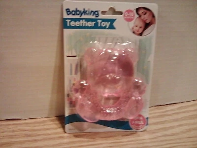 Oso de peluche rosa mordedor de agua juguete 0-18 meses sin BPA. NUEVO Foto 1 de 2