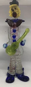 Vintage Glass 16 Inch Clown Figurine Bright Colors Blue Red Yellow Black - Picture 1 of 5