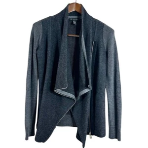 INC International Concepts Asymmetric Wool Blend Cardigan Sweater Gray Size S - Picture 1 of 7