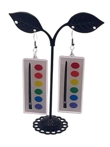 Paintbrush And Paint Earrings - Picture 1 of 3