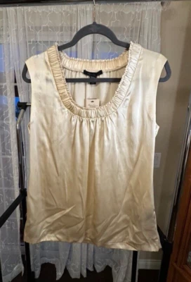 Blusa Kenneth Cole 100% seda sem mangas, branca, tamanho M. Nova com etiquetas!! - Imagem 1 de 4