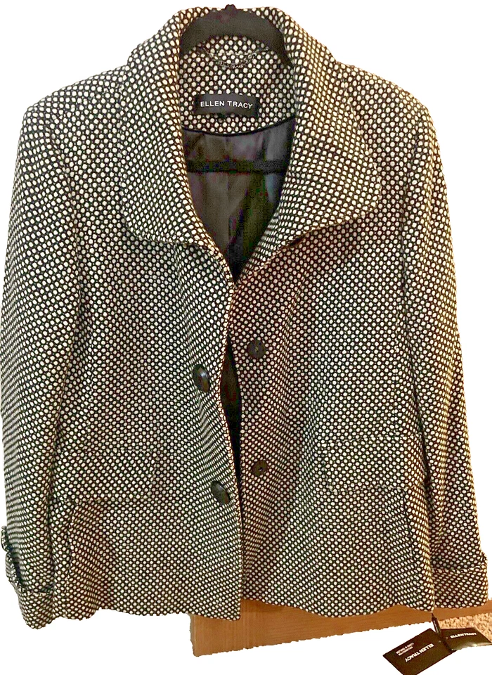 Jaqueta de lã feminina ELLEN TRACY tamanho 10 nova com etiquetas - Imagem 1 de 4