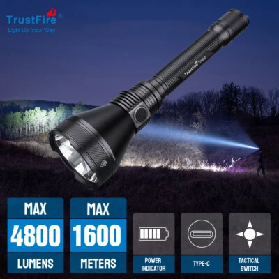 Trustfire T90R FullKit 4800LM Bright Hunting Led Flashlight 1600m Tactical Torch