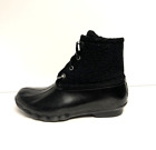 Sperry Womens Saltwater Sparkle Boot Black Size 8.5 M