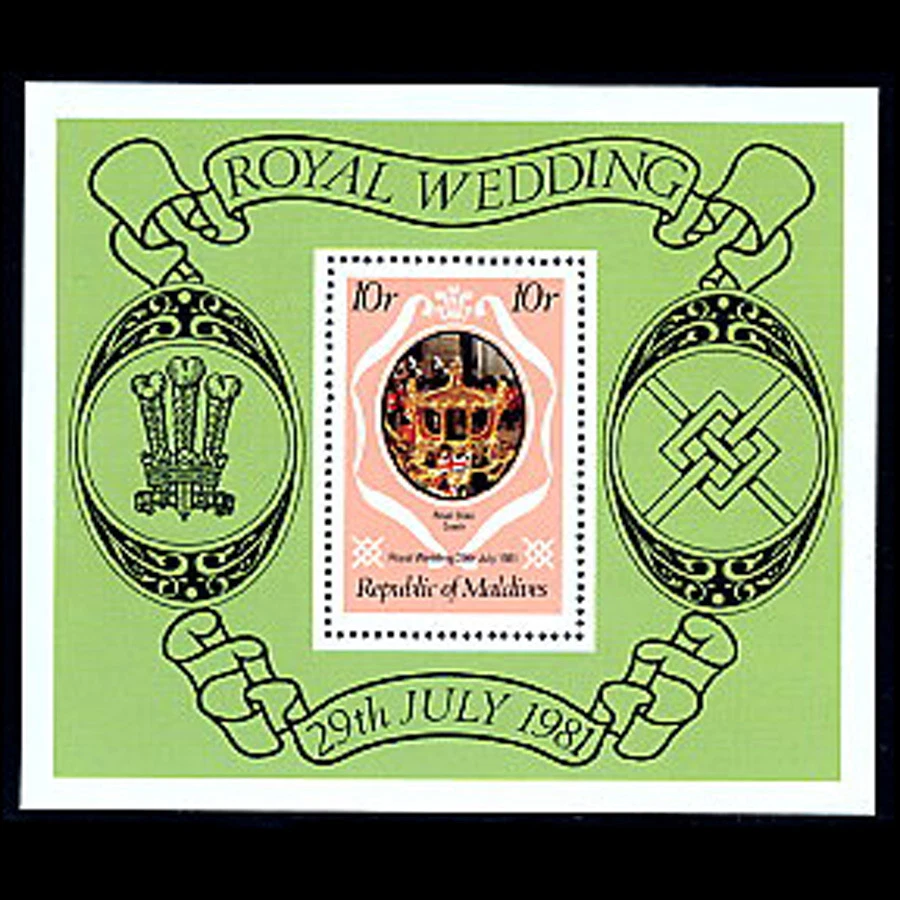 Maldivas, Sc #909, MNH, 1981, S/S, boda real, AR5ED-9 Foto 1 de 1