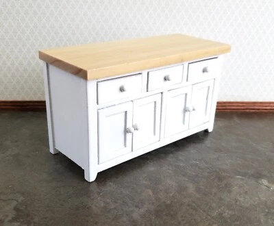 Dollhouse Miniature Kitchen Cabinet with Counter Top Buffet 1:12 Scale White - Image 1 of 4
