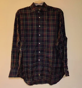 TailorByrd Long Sleeve Button Down Shirt Men's Large Black w/ Multicolor Stripes - Picture 1 of 4