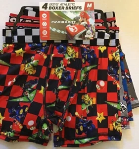 Paquete de 4 calzoncillos boxer MarioKart talla M (8) ~ORO ~ L (10-12) para niños Mario Bro - Imagen 1 de 9