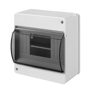 Aufputz / Sicherungskasten / 1-reihig / 6 Module / IP 30 / mit Hutschiene / PE/N - Bild 1 von 3