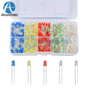 500 Piezas Mini Diodos LED Diodo Emisor de Luz 3mm Bombilla Difusa 5 Colores - Imagen 1 de 4