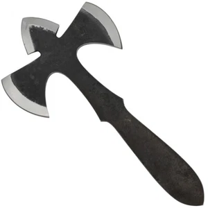 Custom Handmade Forged Carbon Steel Viking Triple Edge Throwing Axe with Sheath - Picture 1 of 9