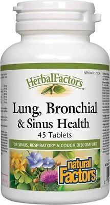 Factores Naturales Salud Pulmonar, Bronquial y Sinusal, 45 Tabs Foto 1 de 2