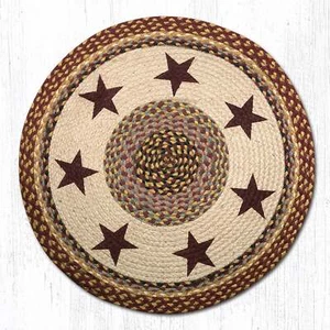 Barn Star Round Rug Handwoven with 100% Natural Jute and Hand Stenciled 27" - Picture 1 of 10