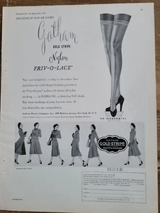 1947 women's Gotham Gold Stripe hosiery stockings legs vintage ad - Picture 1 of 1