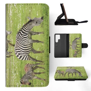 FLIP CASE FOR SAMSUNG GALAXY|AFRICAN ZEBRA ANIMAL WITH FOAL - Picture 1 of 120