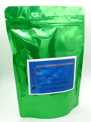FERRIC AMMONIUM CITRATE (GREEN) 100g - 1kg, Cyanotype Sun Printing Blueprint - Image 1 of 4
