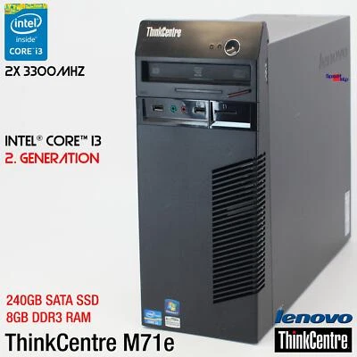 IBM LENOVO THINKCENTRE M71E 3129 A4G COMPUTER PC 240GB SSD RS-232 WINDOWS 10 - Immagine 1 di 4
