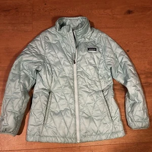 Patagonia Down Sweater Jacket Girls M (10) Light Blue Puffer Insulated Kids Nano - Picture 1 of 8