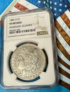 1886 O MORGAN SILVER DOLLAR BETTER DATE NGC VF DETAILS WITH FREE SHIPPING - Picture 1 of 4