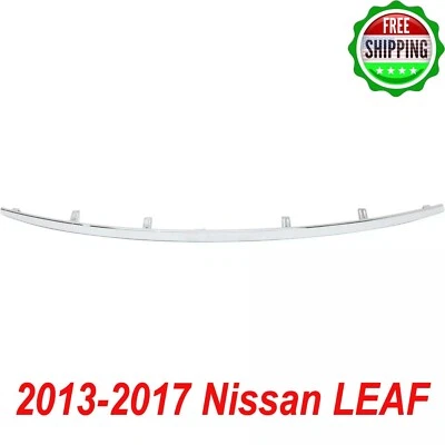 New Bumper Face Bar Trim Molding Front Lower For 2013-2017 Nissan LEAF Chrome Foto 1 de 4