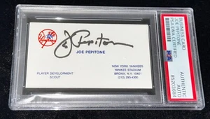Joe Pepitone "Yankees Scout Dynasty WS Champions" Signed Auto Business Card PSA - Picture 1 of 3
