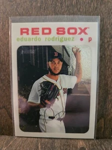 2020 Topps Heritage Eduardo Rodriguez #THC-113 Chrome White Refractor /71 - Picture 1 of 2