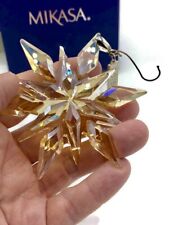 2015 Mikasa Celebrations Amber Crystal Snowflake Ornament