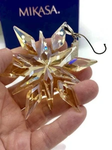 2015 Mikasa Celebrations Amber Crystal Snowflake Ornament - Picture 1 of 7