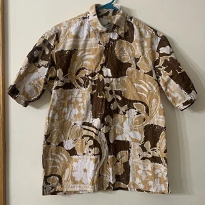 Kahala 1936 Herren Hawaii Made Aloha Hemd Braun Knopfleiste Tropical Floral Gr. SM - Bild 1 von 6