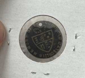 1768-Dated Great Britain Memory of Good Old Days Jeton Gaming Token L2 - Picture 1 of 2