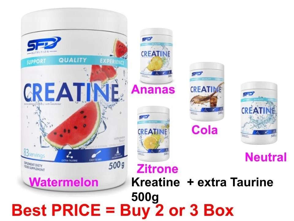Creatine Powder + Taurine SFD 💪MONOHYDRATE Box- 500g natural / ananas - Bild 1 von 1
