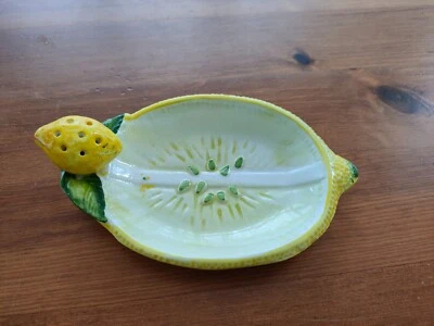 "Bassano" Keramik handbemaltes Schälchen Beilage Vorspeise Zitrone Relief 17x10 - Bild 1 von 3