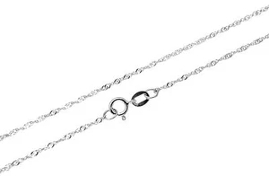 14K SOLID WHITE GOLD SINGAPORE CHAIN BRACELET 8" - Picture 1 of 4