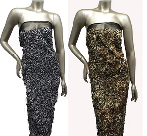 Tiermotiv große Rosetten auf transparentem schwarzem kein Stretch-Netzstoff - 50" breit - Bild 1 von 6