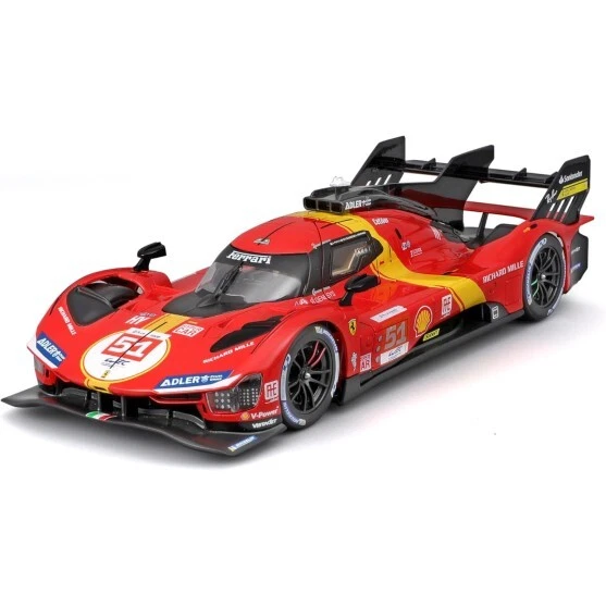 18-26309 Bburago Racing Ferrari 2023 Le Mans Hypercar 499P #51 - Scala 1 24