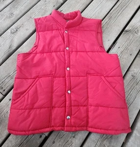 VINTAGE Swingster Vest Mens Large Red Jacket Puffer Quilted Made In USA 90s - Picture 1 of 6