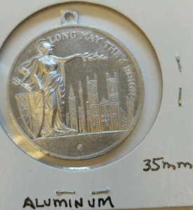 1937 Great Britian Long May they reign Medal Uncirculated - Picture 1 of 2