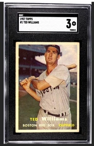TED WILLIAMS 1957 TOPPS SGC 3 ! *JUST GRADED ! *DEAD CENTERED ! *STAINLESS BACK - Picture 1 of 2