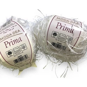 2 Skeins Moda Dea PRIMA Eyelash Fun Fur Yarn | 3010 White 🤍 Made in Italy - Picture 1 of 6