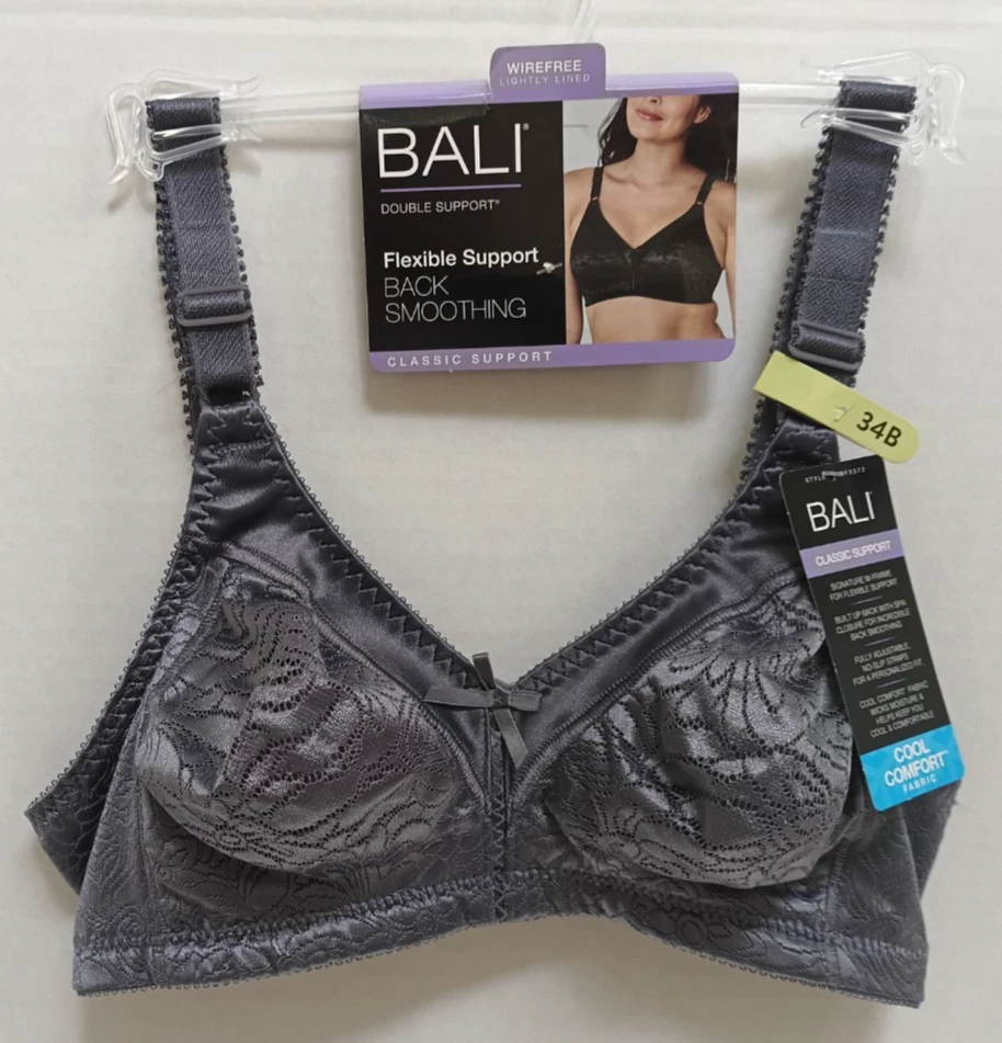 Bali Double Support Lace Full-Figure Wireless Bra Gloss Size 38C DF3372