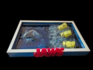 NECA MEZCO CUSTOM BUILT MINI DIORAMA FOR THE CLASSIC FILM JAWS. 3 BARRELS SCENE - Picture 1 of 9